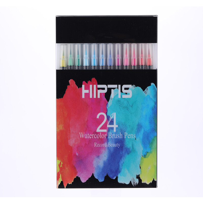 24 Colors Tips Soft Brush Drawing Pens Watercolor Art Markers Set for Coloring