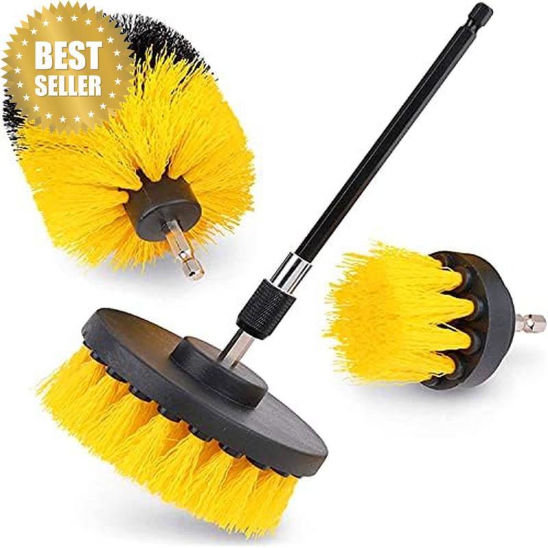 Auto Detailing Drill Brush Set, 4Pcs Wheel Cleaner Brushes, Car Cleaner Wash Bru