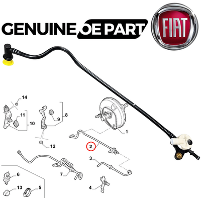 Durite Hydraulique de Frein Originale pour Fiat 500L RHD 2012-2020 51886181