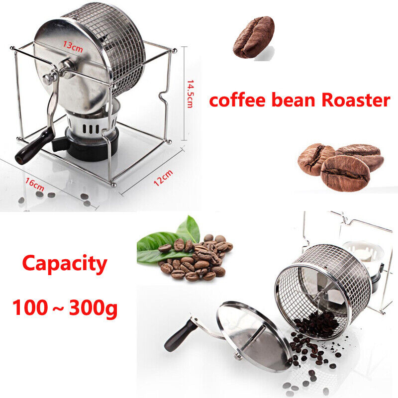 Home DIY Manual Hand Stainless Steel Coffee Bean Roaster Baking Roasting Machine