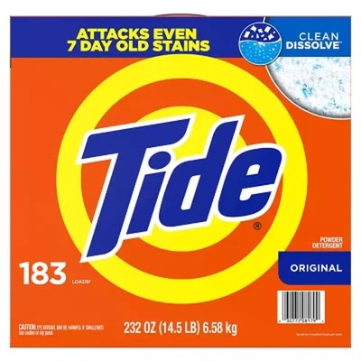 Tide HE Ultra Powder Laundry Detergent, Original 232 Oz, 183 Loads NO SHIP TO CA