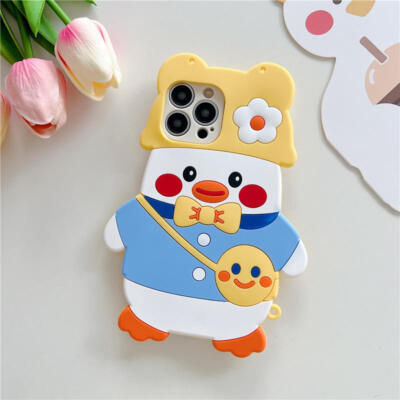3D Cute Duck Quack Soft Back Cover Case For Google Pixel 4 5 6 7 8 Pro Bracelet