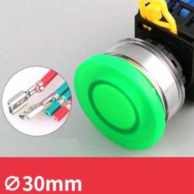 30mm 20A current Mushroom head LED button waterproof industrial equipment button