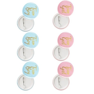 Baby Shower Gender Reveal Buttons Team Boy Girl Party Game Decorations