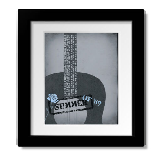Summer of 69 - Bryan Adams Song Lyric Music Guitar Illustration Art Print Poster