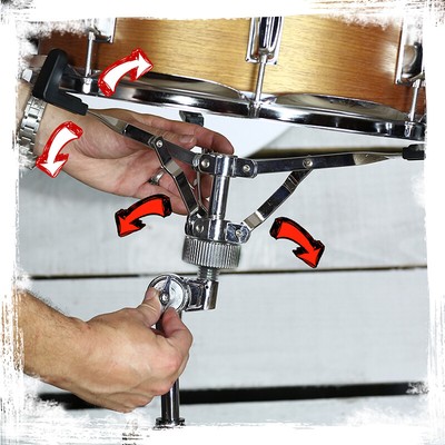Snare Drum Stand - GRIFFIN Percussion Hardware Tom Holder Practice Pad Mount Key