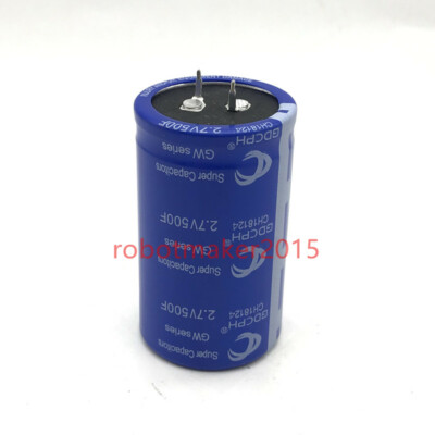2.7V 500F Super Farad Capacitor Power Supply Supercapacitor 2 Pins Power Supply
