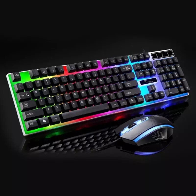 +Rainbow Gaming Keyboard And Mouse Set Multi-Color Changing Backlight Mouse Mice