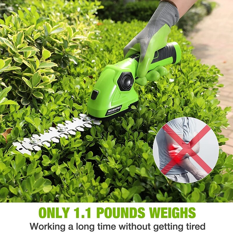 WORKPRO 2-IN-1 Cordless Trimmer Electric Hedge Trimmer Hedge Shears Grass Cutter