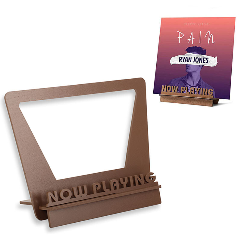 Vinyl Record Display Stand Now Playing Desktop Rack LP CD Album Mount Holder