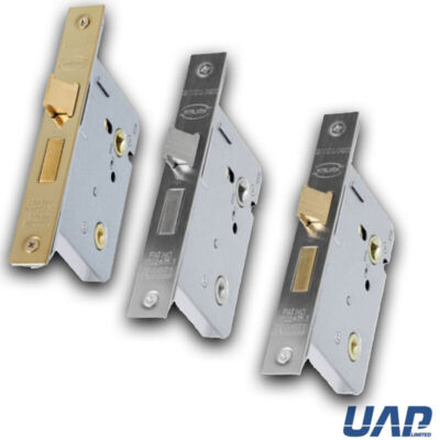 UAP Mortice Bathroom Lock 65mm Thumb Turn - Internal Wooden Door - Square Corer