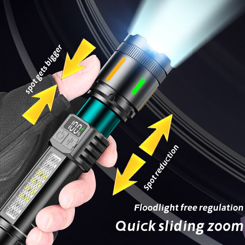50000000 Led Torch Zoom Light Super Bright Hunting Flashlight Usb Rechargeable