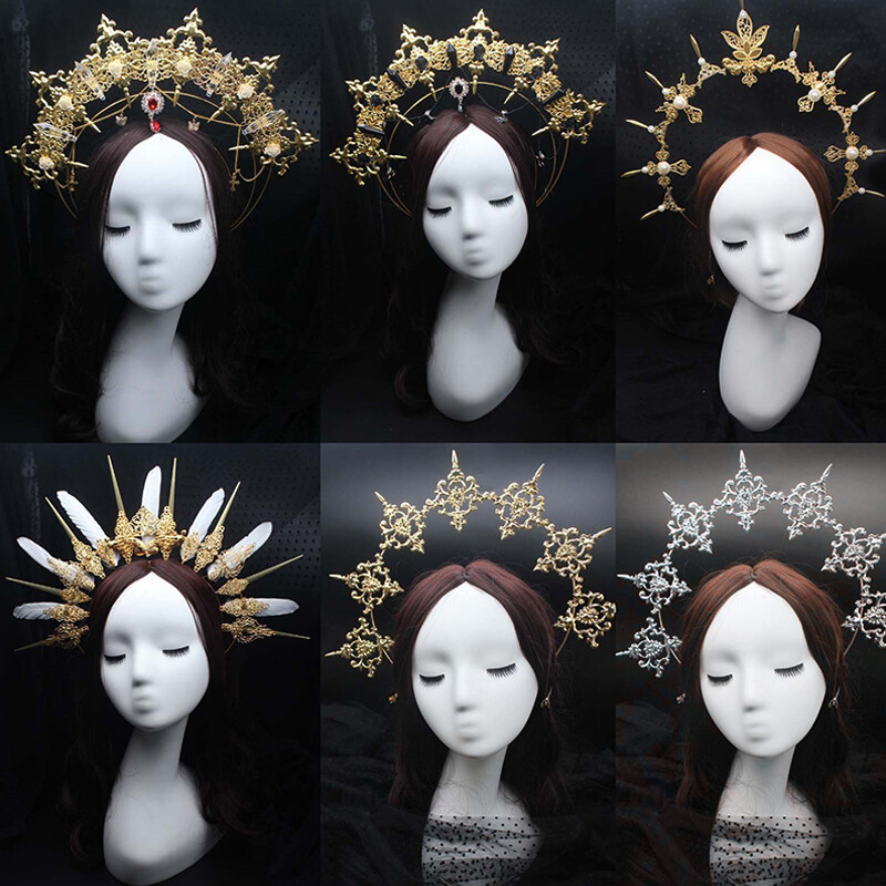 Gold Multi Strand Textured Metal Headband Hair Accessory Layered Halo Crown Amazon.com : 1 Piece Multi-Row Metal Headband Six Layer Wire  main image 2
