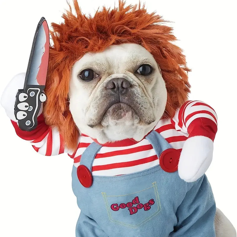 Pet Costume Dog Cat Chucky Child's Play Knife-Wielding Horror Movie