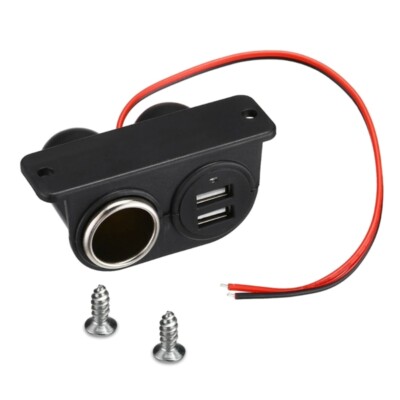 Socket Under-dash Mount 12V/24V Charging Adapter Phone USB Ports