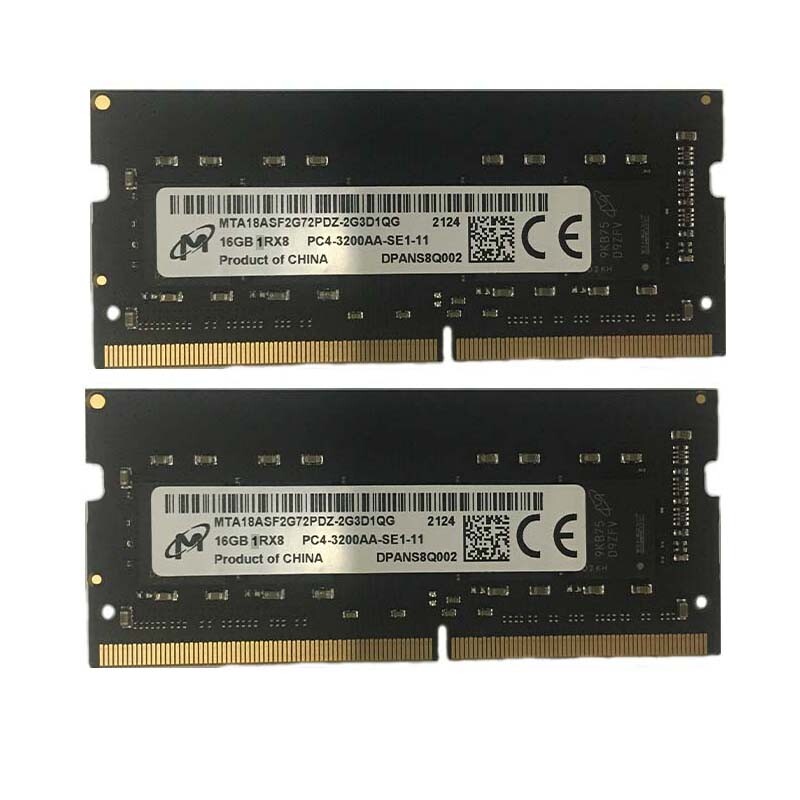 Micron 2x16GB 1RX8 DDR4 PC4-3200AA PC4-3200MHz SO-DIMM Laptop