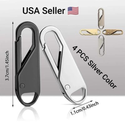 4PCS Zipper Slider Puller Instant Zipper Repair Kit Replacement Broken Buckle
