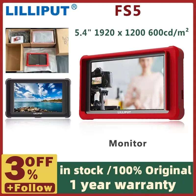 . FS5 5.4 Inch Monitor on Camera DSLR Field FHD HDR 3G-SDI 4K HDMI-compatible 60