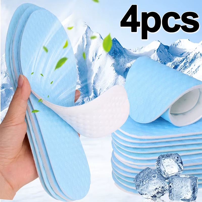 4PCS Cooling Gel Shoe Insoles Soft Cushion Breathable Foot Support Pads AU