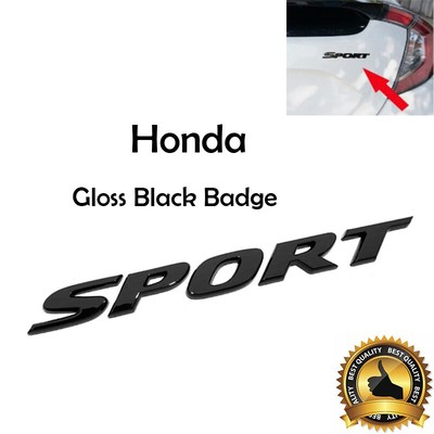 Shiny black Sport Rear Trunk Letter Badge Emblem Nameplate For Honda