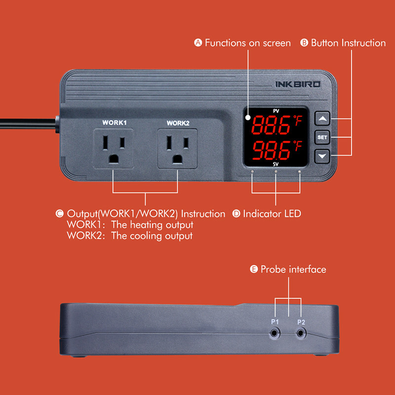 Inkbird Temperature Humidity Controller 608T Heating Smart Thermostat