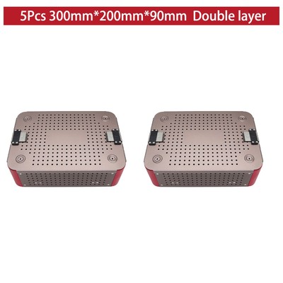 5x Universal Instrument Sterilization Tray Alloy Disinfection Box Aluminium Case