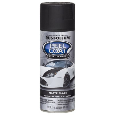 Rust-Oleum 284279 Peel Coat Flat Matte Black Rubber Coating 11 oz. (Pack of 6)