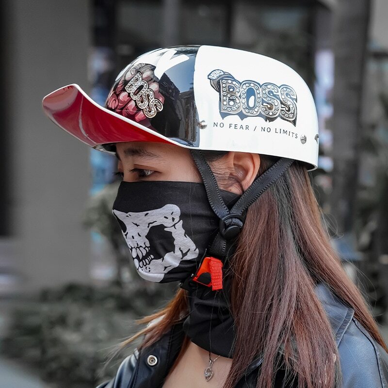 Summer Motorcycle Helmet Baseball Cap Retro Helmet safe Gangster Half Helmet