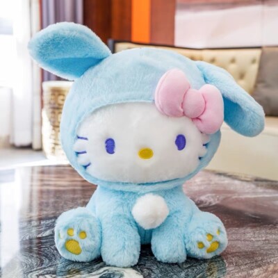 Sanrio Character Hello Kitty Blue Bunny Stuffed Toy Plush  8 Inch (Small)