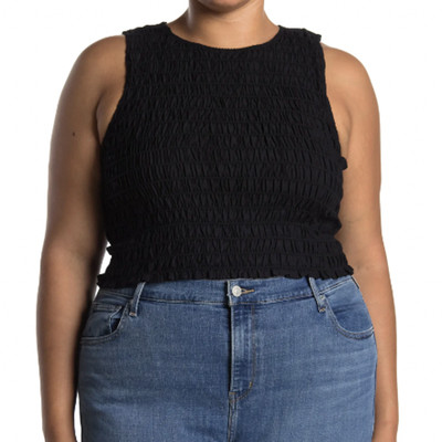 Melrose & Market Sleeveless Smocked Crop Top Size 1X