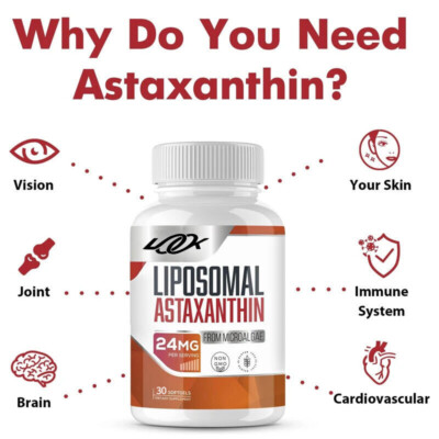 Liposomal astaxanthin supplement 24mg