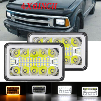 2PC 4x6 LED Headlights Hi Lo Beam for Chevy S10 Blazer 1994 1995 1996 1997