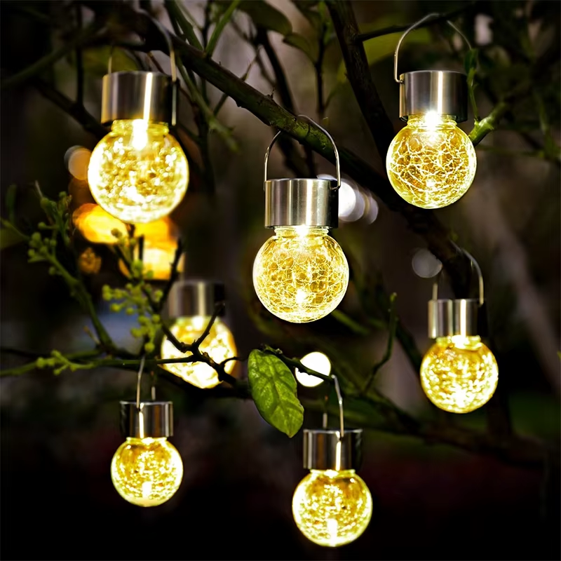 Solar Hanging Lights, Christmas Decoration Lights with Multi-Color Changing Crac