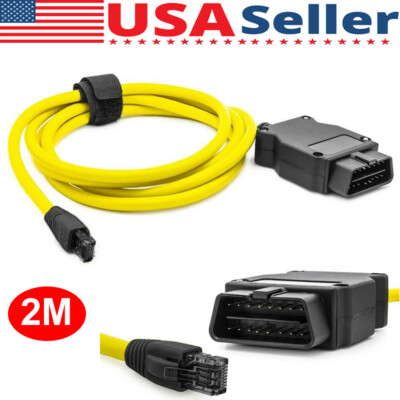 2M RJ45 Enet Data Line Ethernet To OBD Interface Cable Coding For BMW F-Series