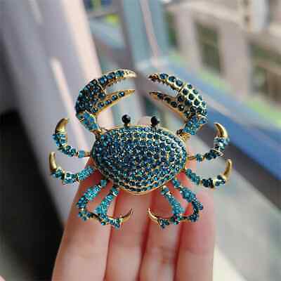 Personalized Rhinestone Crab Brooch Fashionable Animal High-end Alloy Pin 
