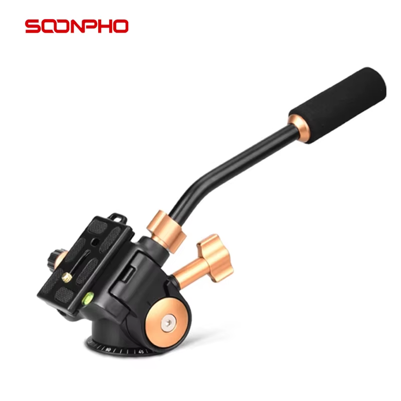 Video Tripod Q08S 3Way Fluid Drag Pan Head Rocker Arm Ball Head For Canon Nikon
