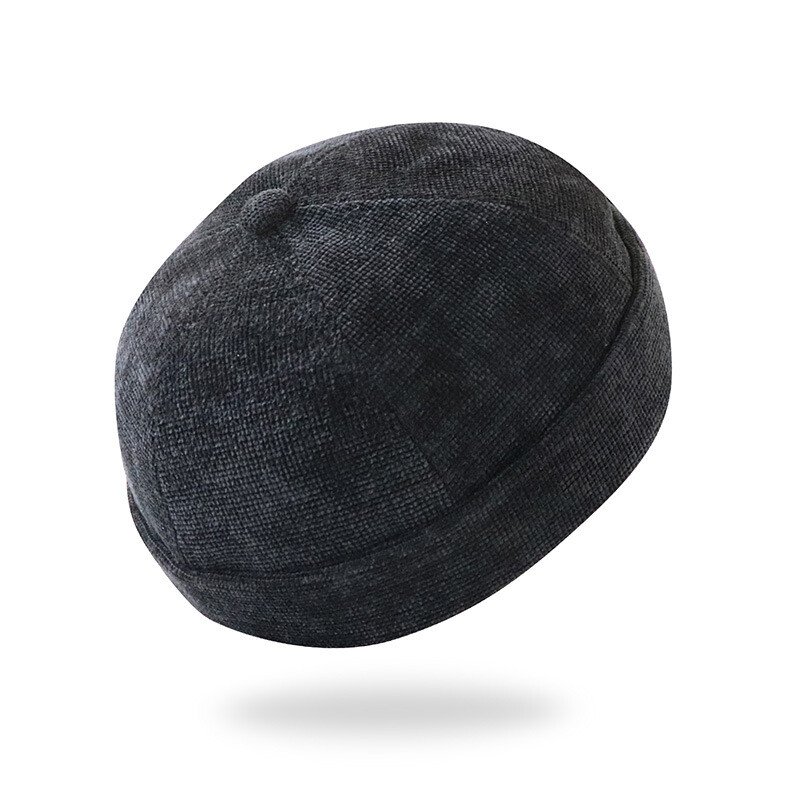 Unisex Skullcap Sailor Hat Cap Beanie Hip Hop Rolled Cuff Brimless Vintage Solid