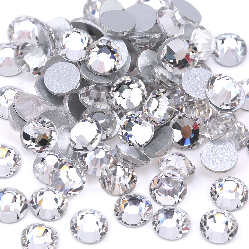1440pcs Clear Glitter Nail Art Rhinestones Flatback Crystal Gem Nails Decoration