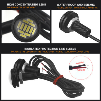 2PCS Eagle Eye LED 23mm 4014 12SMD Car Daytime Running Backup Turn Signal Lig_z8