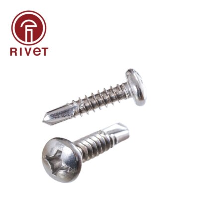 304 A2-70 20/50/100PCS DIN7504 Stainless Steel Cross Round Head Drill Tail Screw