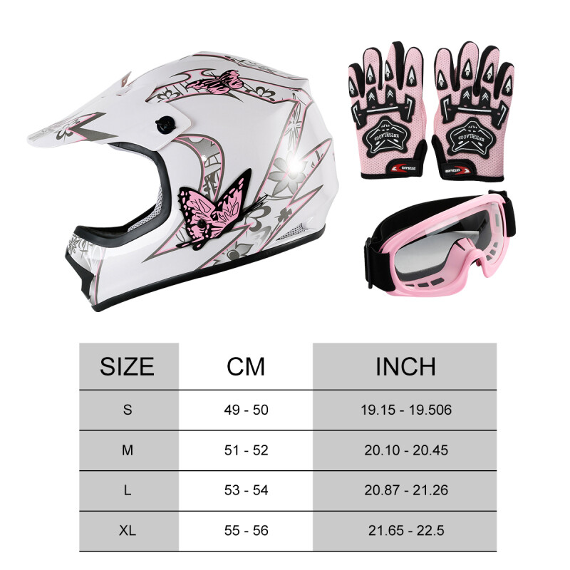 Youth ATV Helmet DOT Motorcycle Kid Pink Motocross S/M/L/XL Off-Road Snowmobile