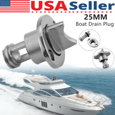 Marine Grade 316 Stainless Steel Boat Garboard 25mm/1'' Hole Drain Plug Thru-Hull