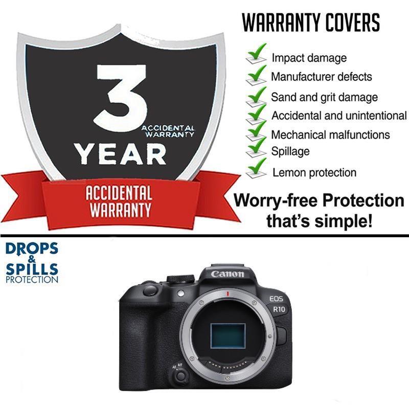 Canon Eos R10 With 3 Year Accidental Extended Warranty