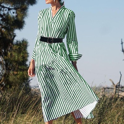 Womens striped dress deals