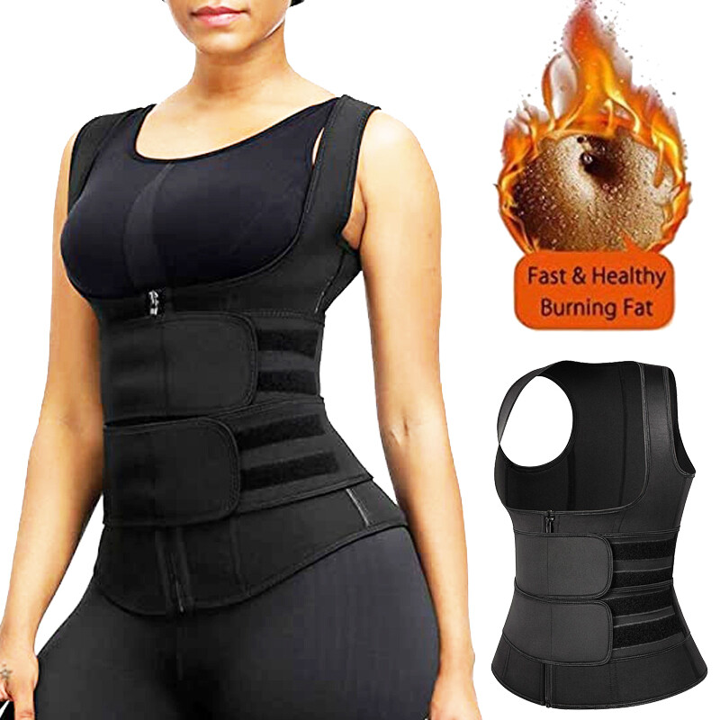 Women Waist Trainer Vest Trimmer Belt Slimming Body Shaper Tank Top Sauna Suit