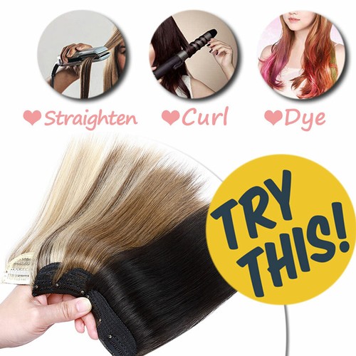 One Piece Hair Pad Clip in 100% Remy Human Hair Extensions Topper Hairpiece Base