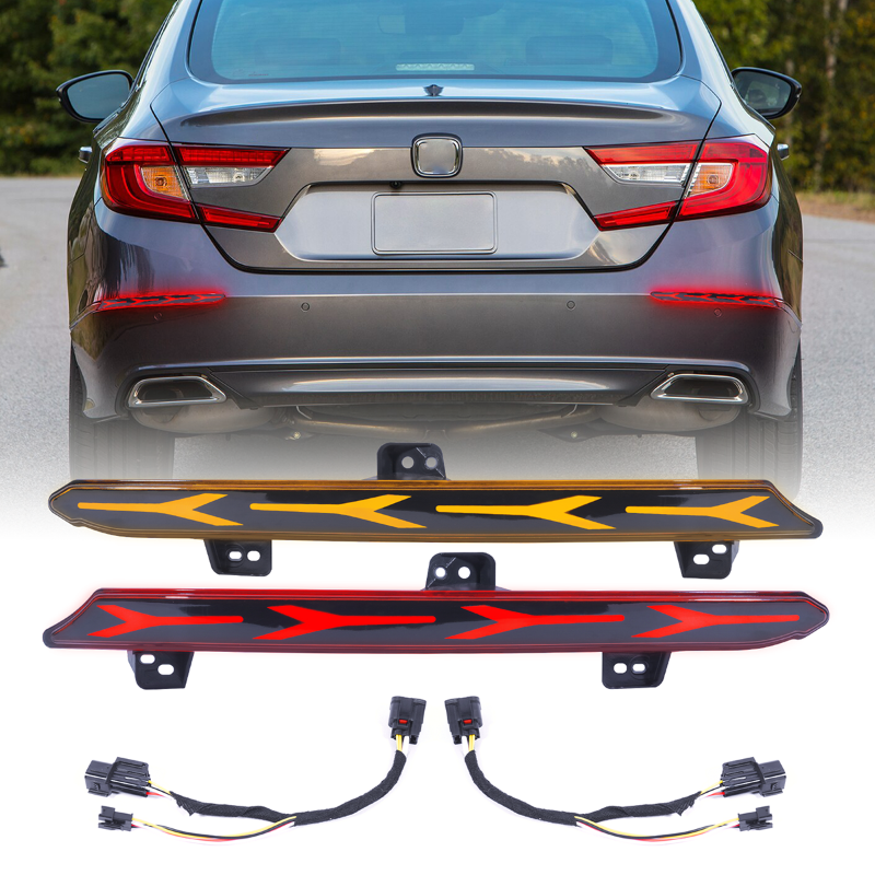 Rear Bumper Lamps for Honda Accord 2018-2022 LED Reflector Tail Brake Lights