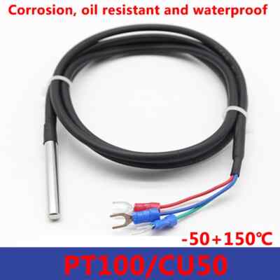 Pt100/CU50 waterproof temperature sensor three wire platinum thermistor silicon