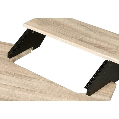 ACME Eleazar Wooden 3-Shelf Music Recording Studio Desk in Natural Oak