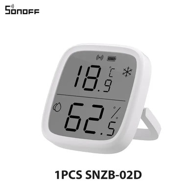 SONOFF SNZB-02D Zigbee Smart Temperature Humidity Sensor LCD Screen Remote Real-